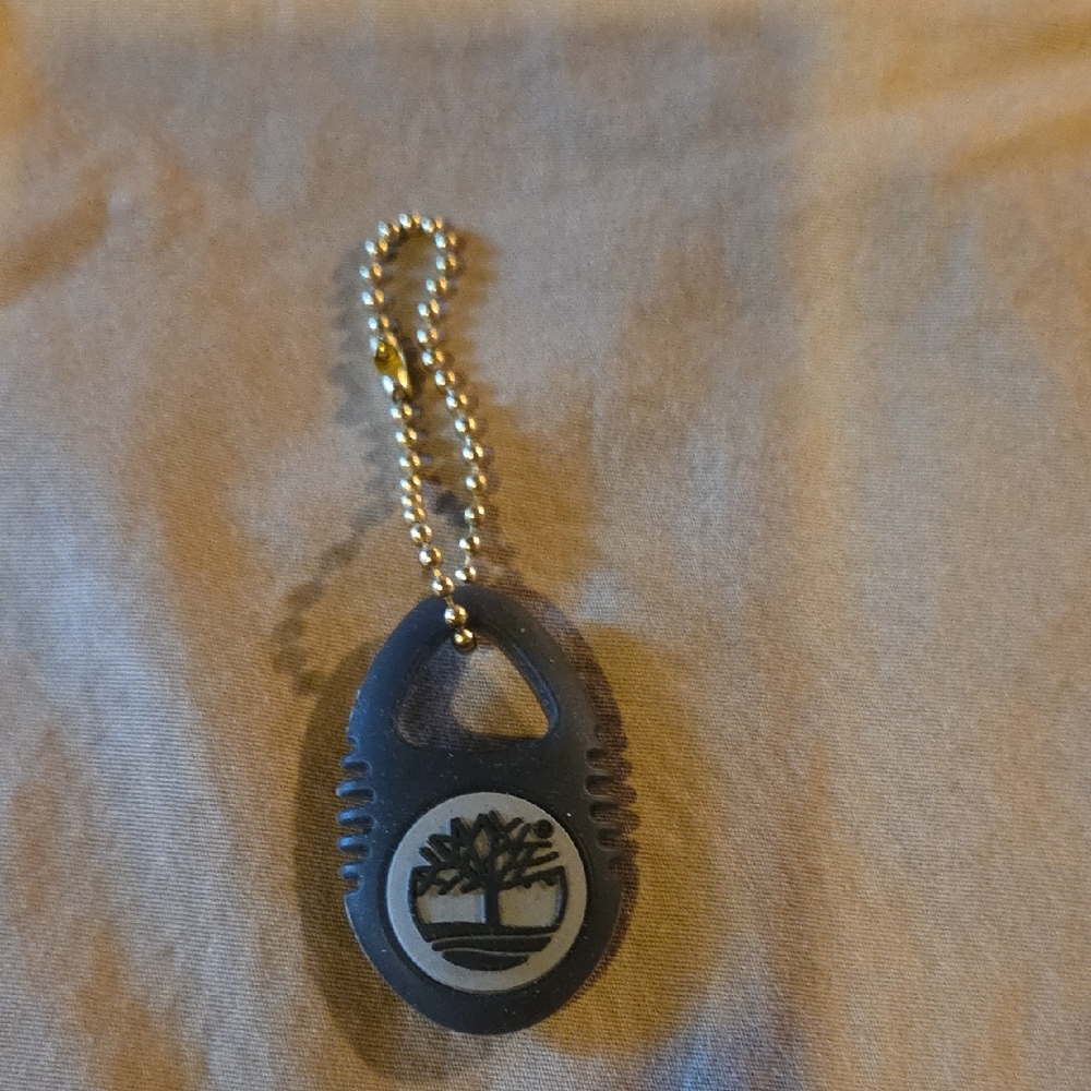 Timberland Black Keychain with Gold Chain